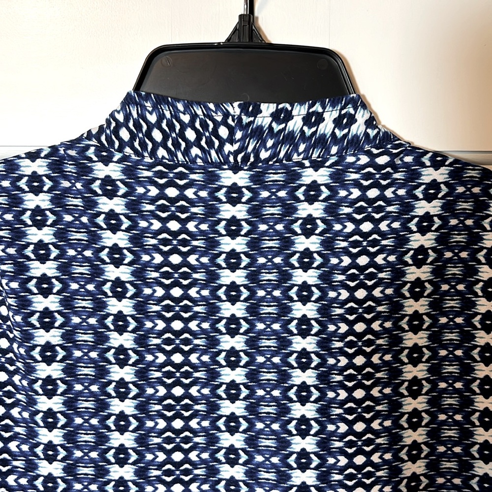 Ruby Road BOHO long vest / duster blue and white ethnic print, Women's 16W - Picture 12 of 12